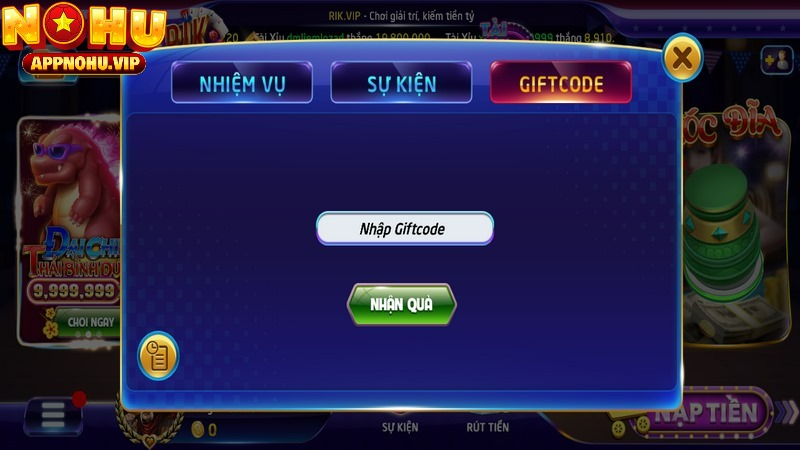 Nhập mã chuẩn xác để nhận quà