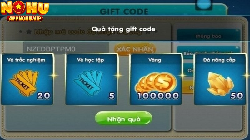 Giftcode Vip chương trình quy mô khủng