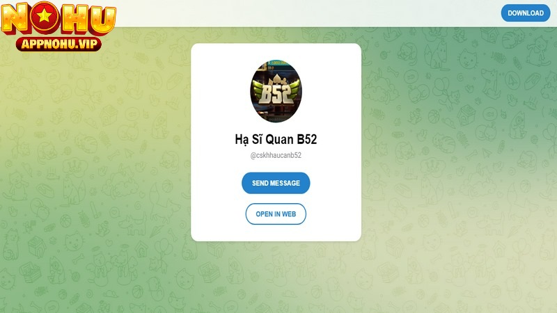 Hệ thống sẽ chuyển tới mục chat telegram