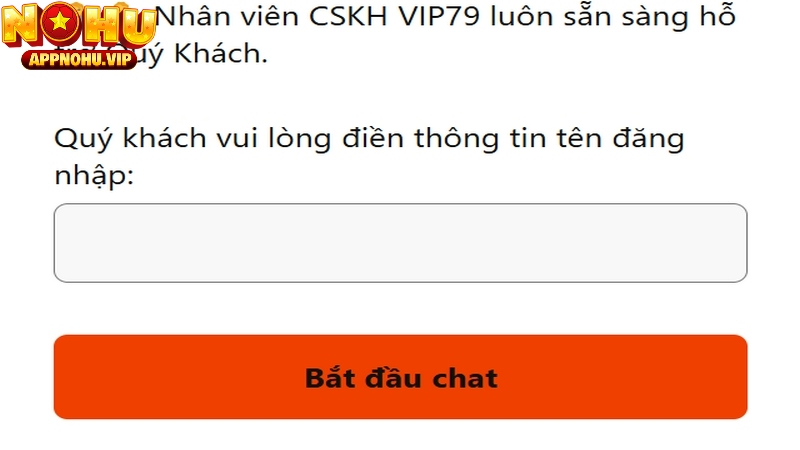 Bắt buộc phải cung cấp tên tài khoản khi liên hệ VIP79