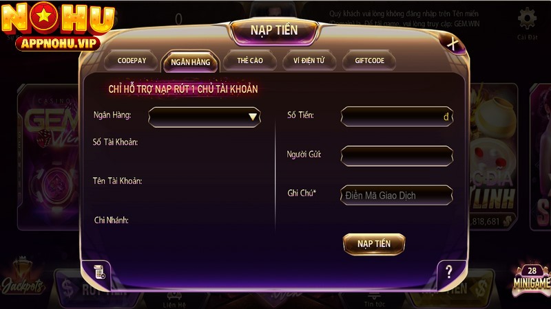 Chỉ với vài phút game thủ sẽ nhận tiền vốn nhanh chóng