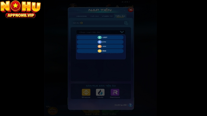 Cổng game hỗ trợ giao dịch qua nhiều đồng tiền ảo khác nhau