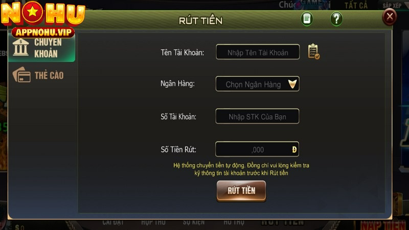 B52CLUB có hỗ trợ bet thủ rút tiền qua phương pháp ngân hàng