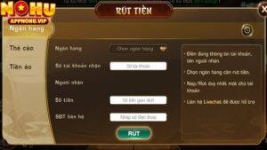 Quy trình rút tiền qua ngân hàng tại IWIN khá đơn giản