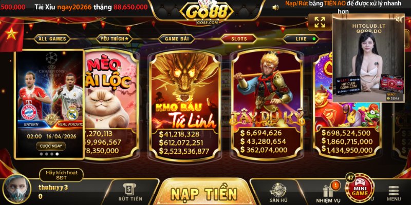 Danh sách game nổ hũ - game slots Go88 phổ biến hiện nay